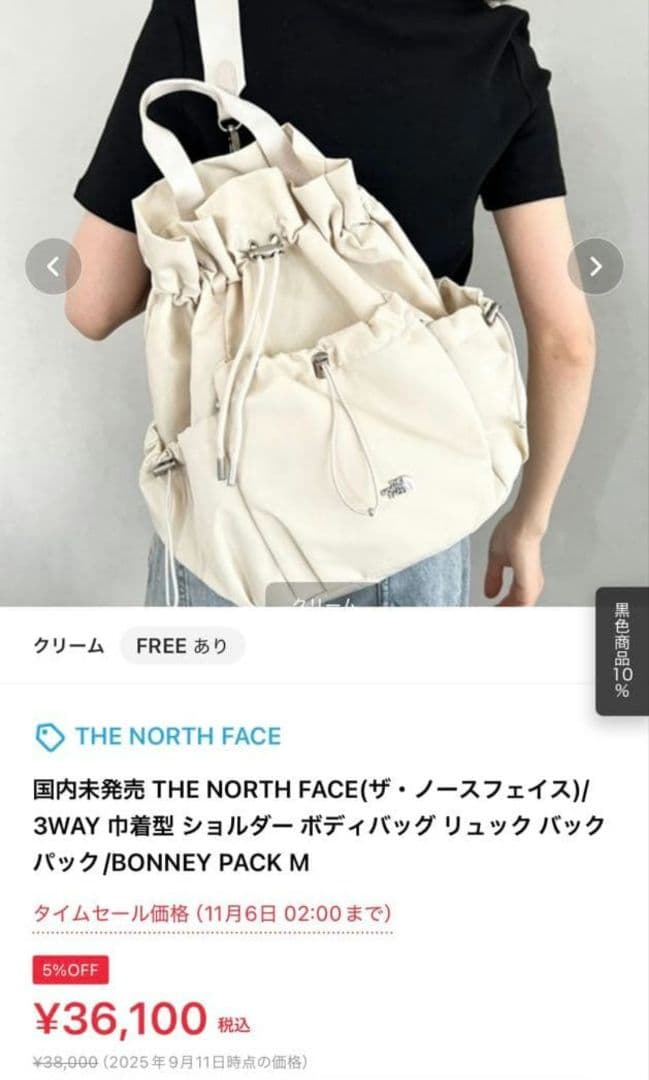 完売品★韓国限定★THE NORTH FACE★ボニーバッグ★リュック