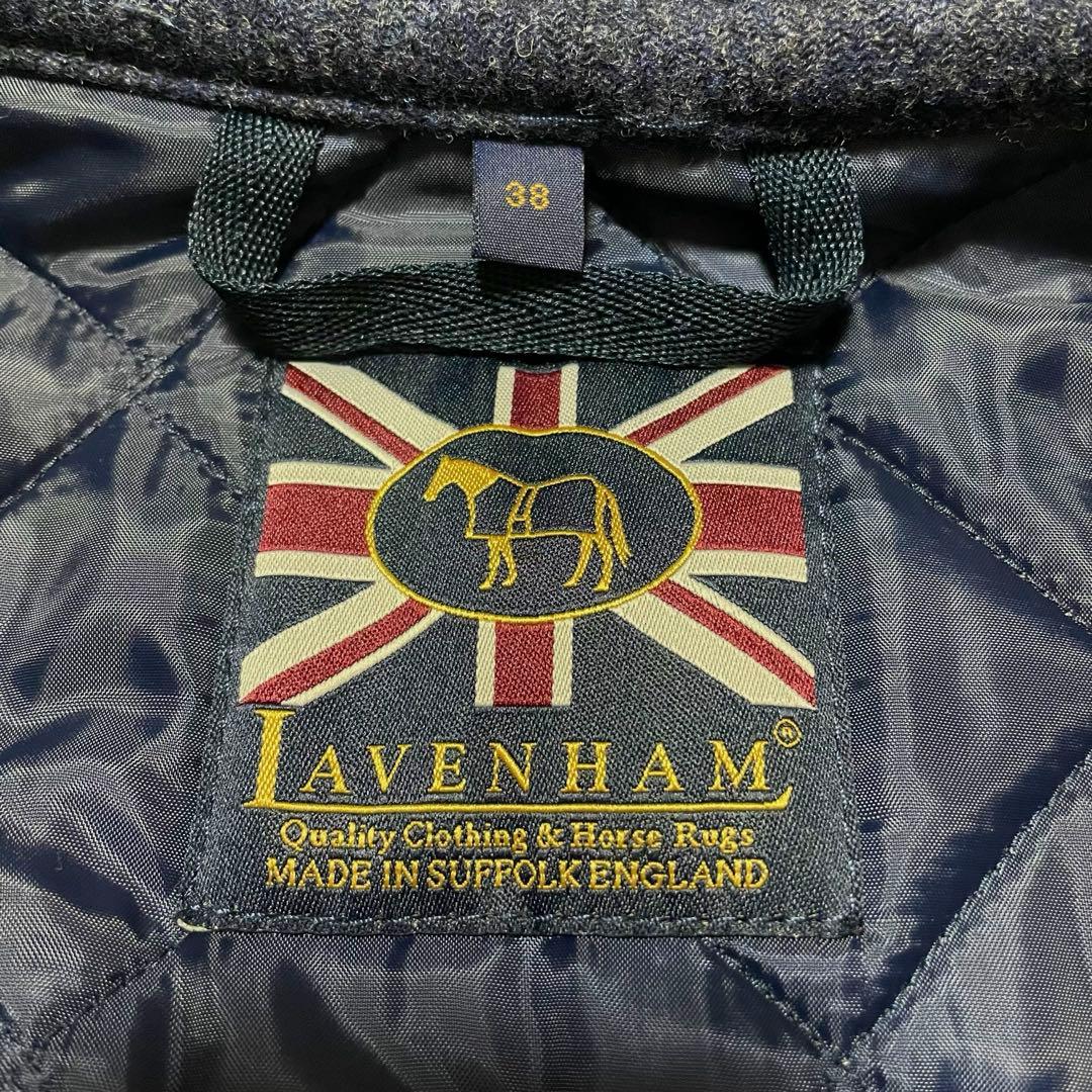 美品　ラベンハム　ブランドン　フーディロングコート　キルティング　ウール　紺色