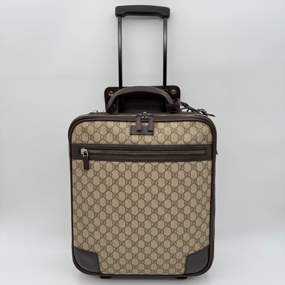 高級 美品 グッチGG シェリーライン PVC キャリーケース キャリー