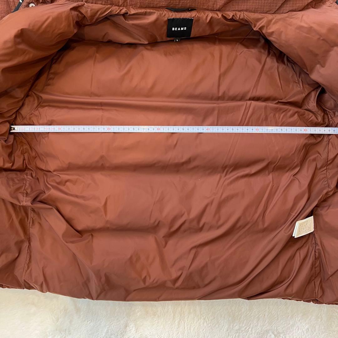 美品✨ BEAMS ダウンジャケット 軽量　スタンドカラー　高機能　ブラウン　L