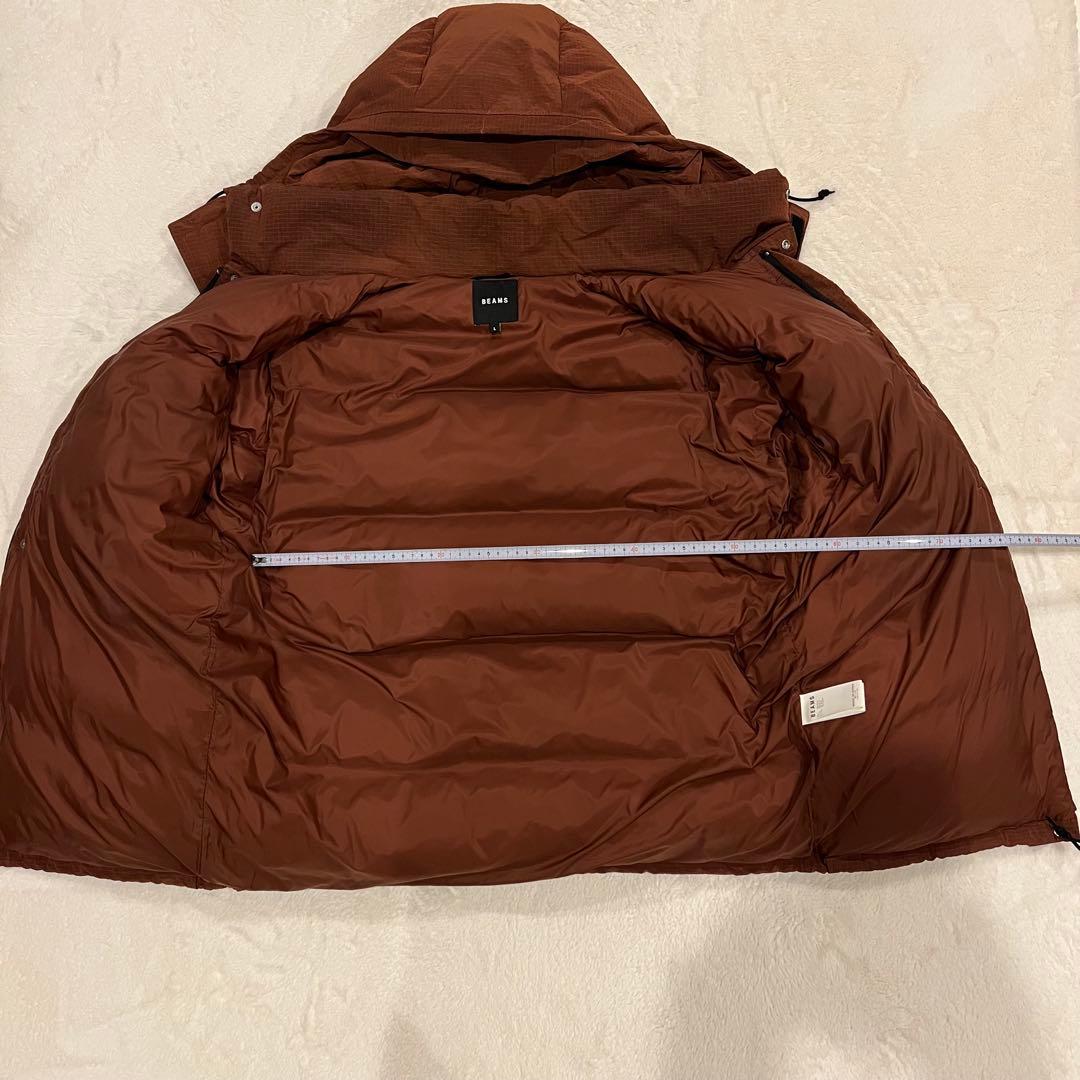 美品✨ BEAMS ダウンジャケット 軽量　スタンドカラー　高機能　ブラウン　L