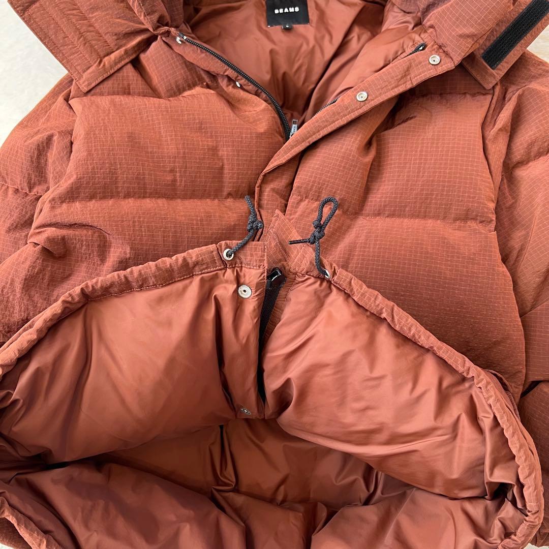 美品✨ BEAMS ダウンジャケット 軽量　スタンドカラー　高機能　ブラウン　L