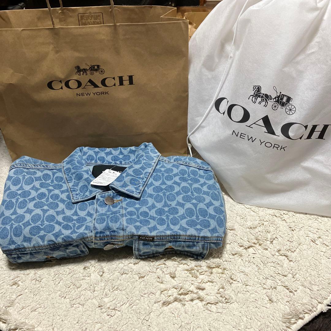 【新品】完売品‼️COACHシグネチャーデニムジャケットミディアムウォッシュタグ付