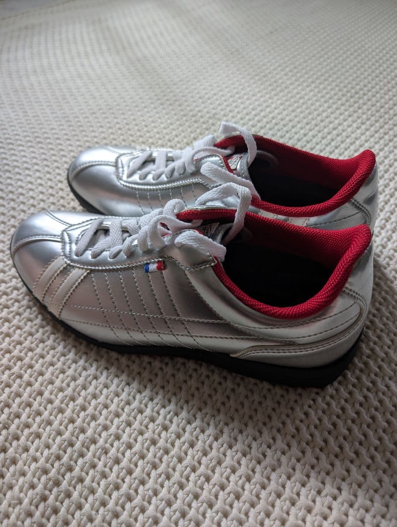 PATRICK シルバー レッド ゴルフシューズ