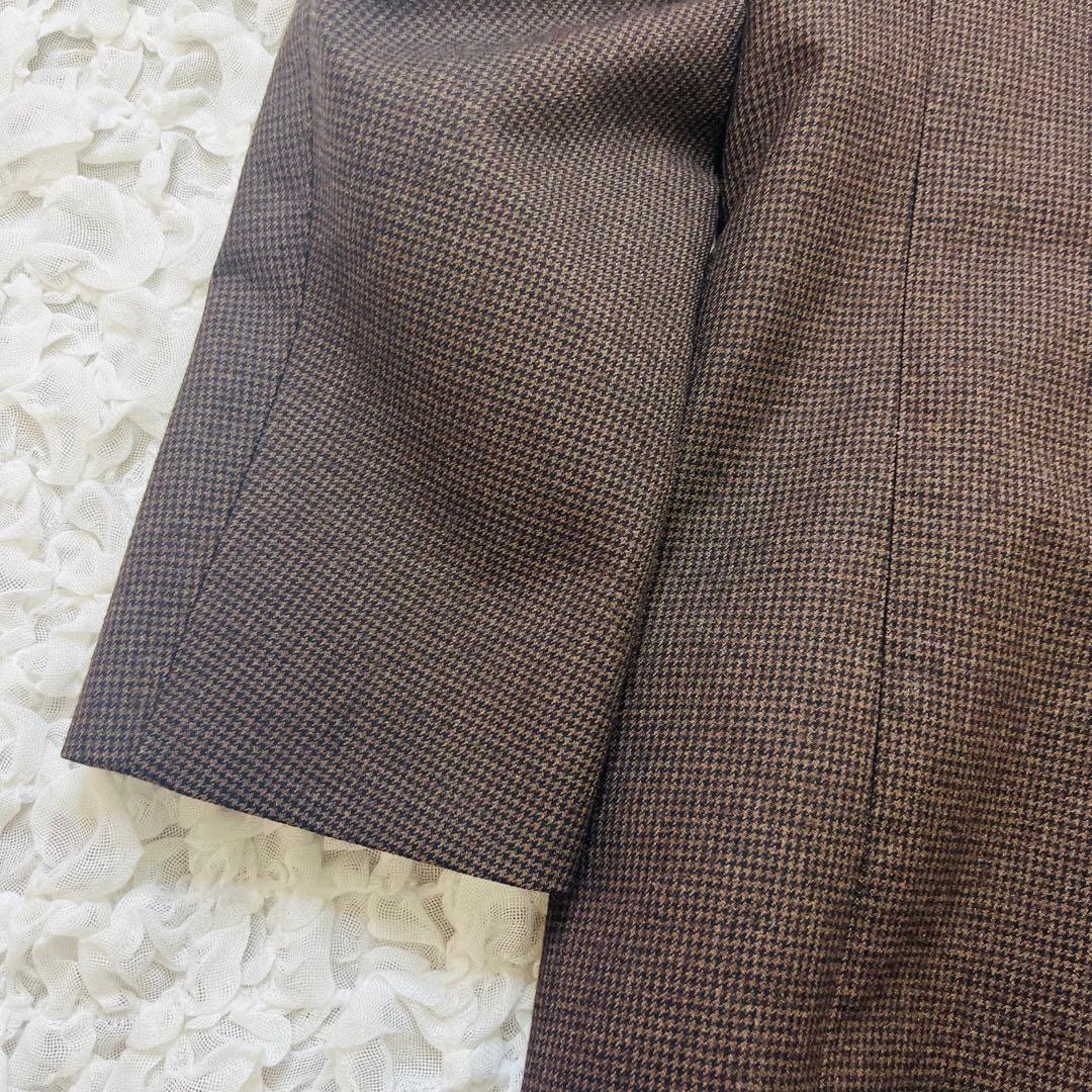 TOMORROWトゥモローランド トレンチ ステンカラーコート千鳥ブラウン48L