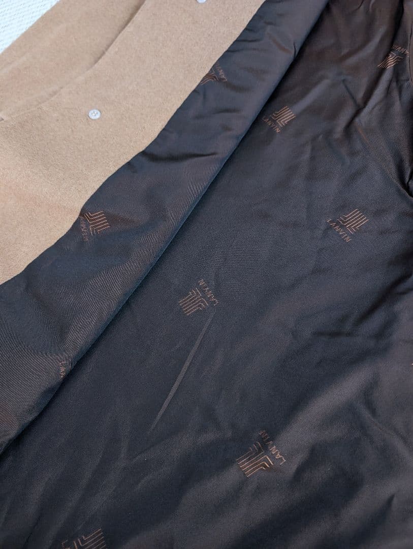 LANVIN PARIS ランバンウール カシミア100% ロングコート 茶