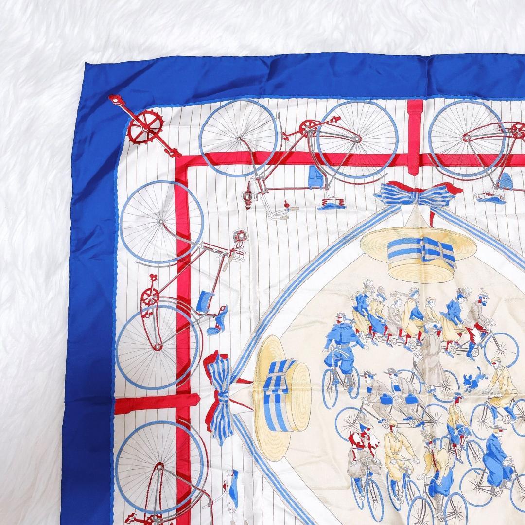 エルメス　レ・ベカン（Les Becanes）スカーフ　カレ90　自転車　ハット