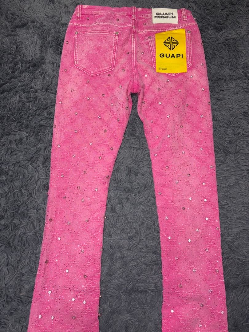 【激レア】eyden YOU THUG着用色違い guapi ピンクフレアデニム