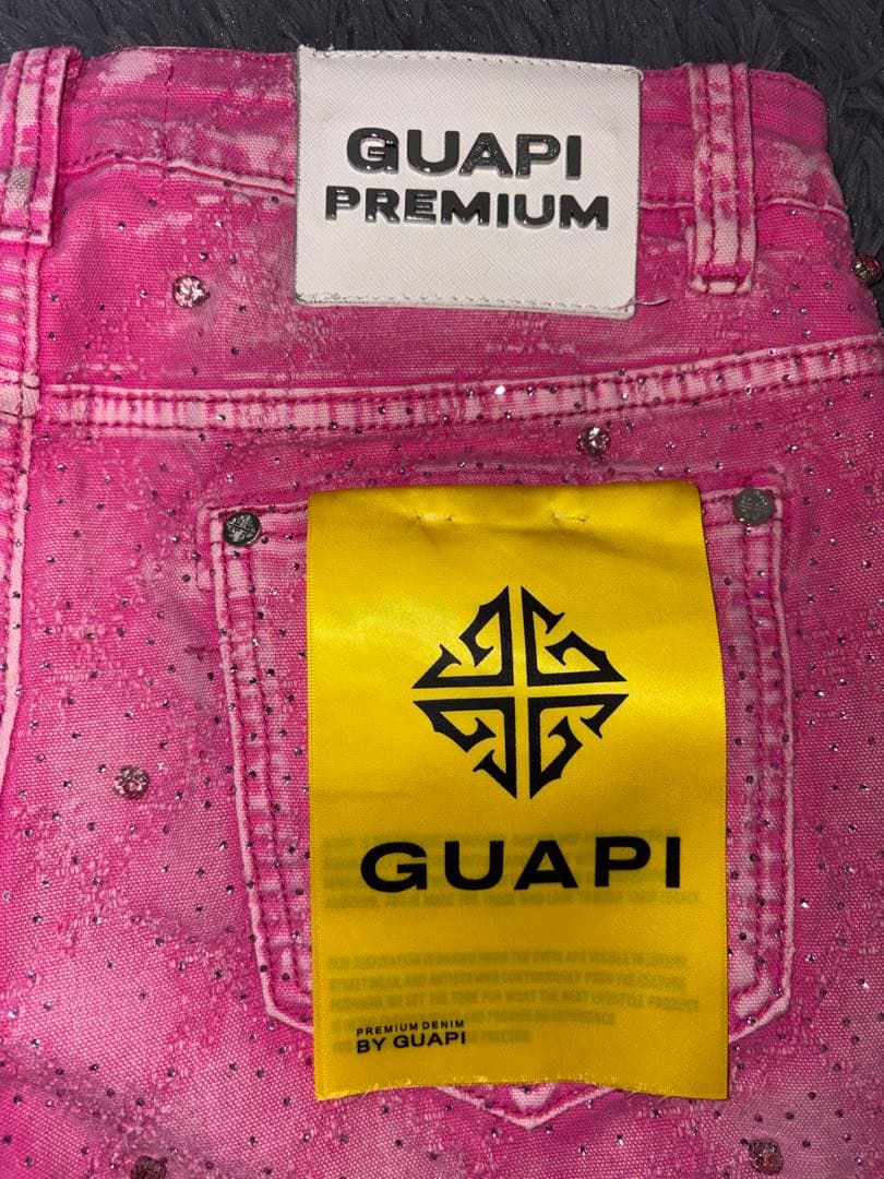 【激レア】eyden YOU THUG着用色違い guapi ピンクフレアデニム