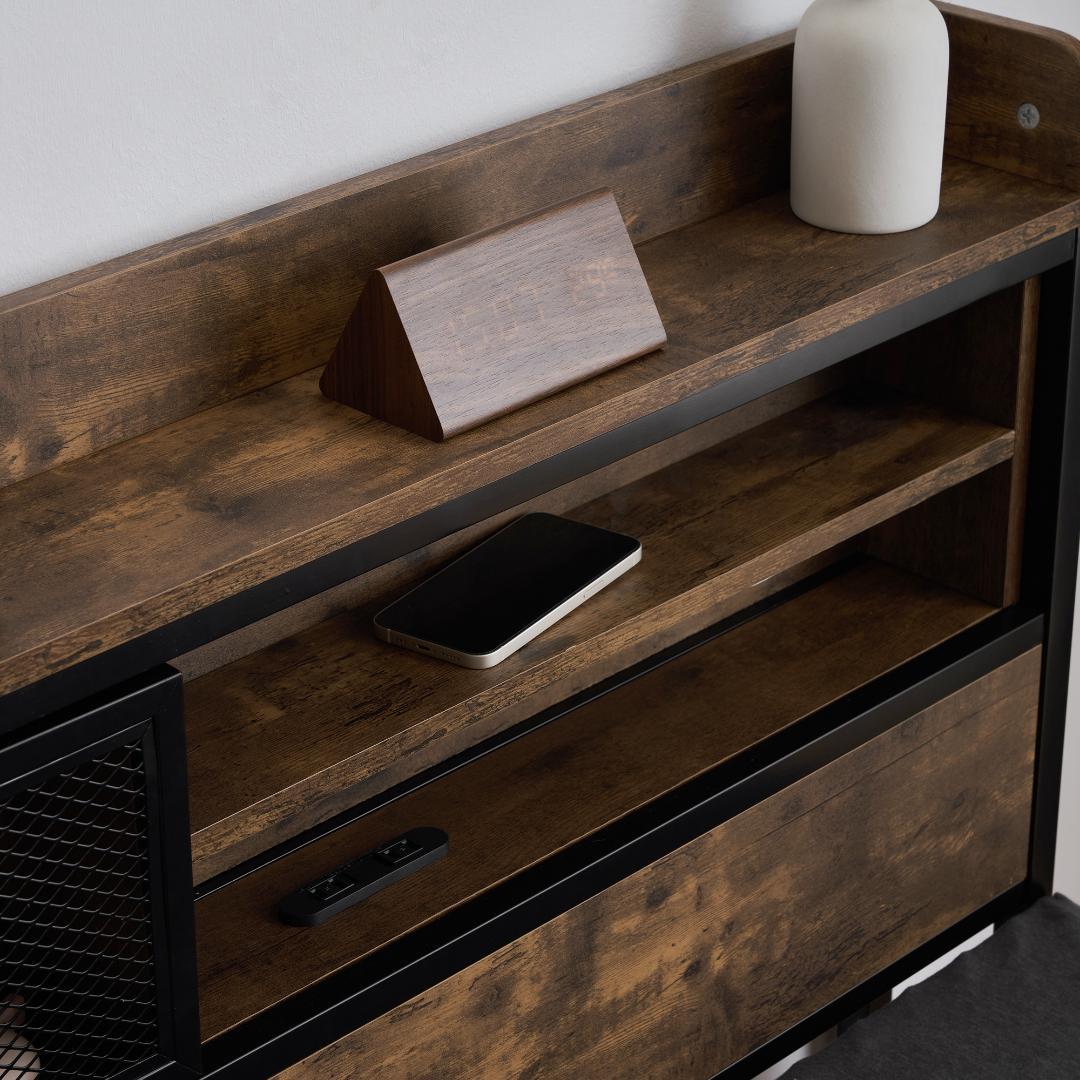 【限定赤字価格ｘ送料無料】ベッドフレーム（SD） パイプベッド コンセント付き