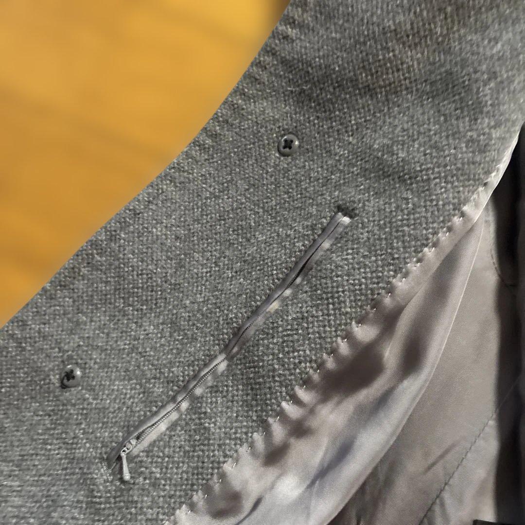 Paul Stuart アンゴラ カシミア混 ステンカラーコート グレー L