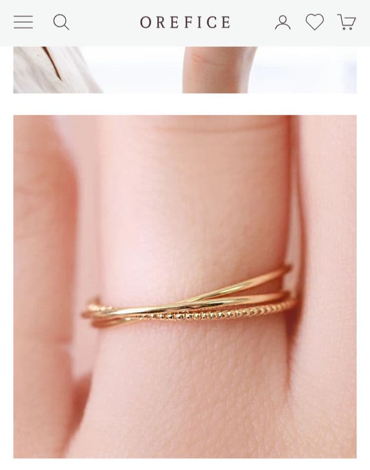 オレフィーチェ　K18　PG　トリプレットリング　9号　OREFICE