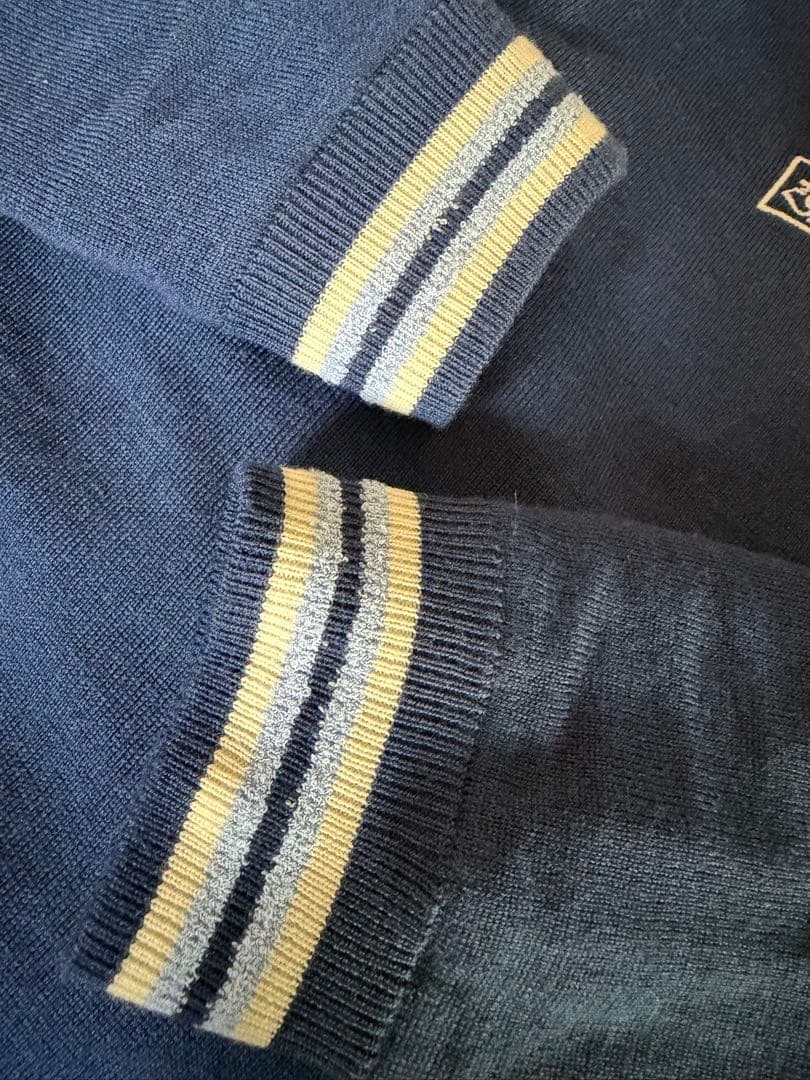 ZOY ゾーイ メンズ ネイビー クルーネックセーター 防風地付き Mサイズ