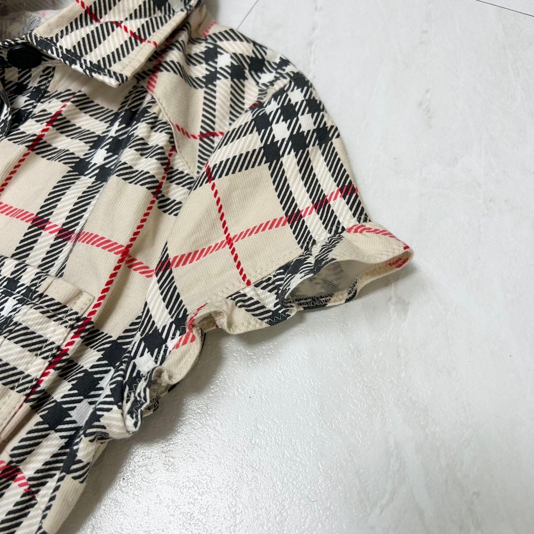 美品 38 バーバリーブルーレーベル ノバチェック シャツワンピース ベルト