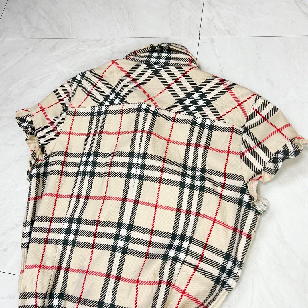 美品 38 バーバリーブルーレーベル ノバチェック シャツワンピース ベルト