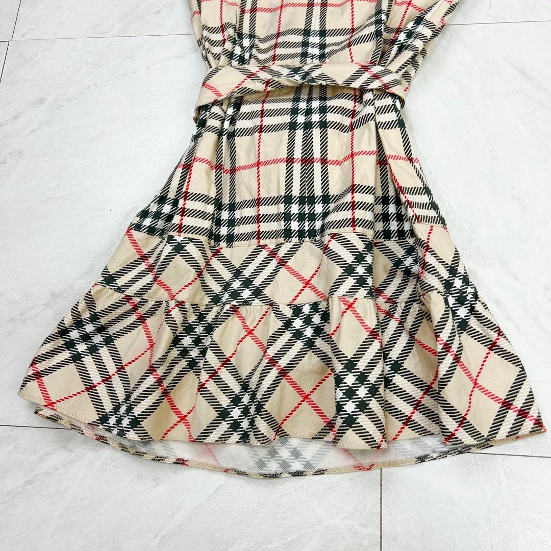 美品 38 バーバリーブルーレーベル ノバチェック シャツワンピース ベルト