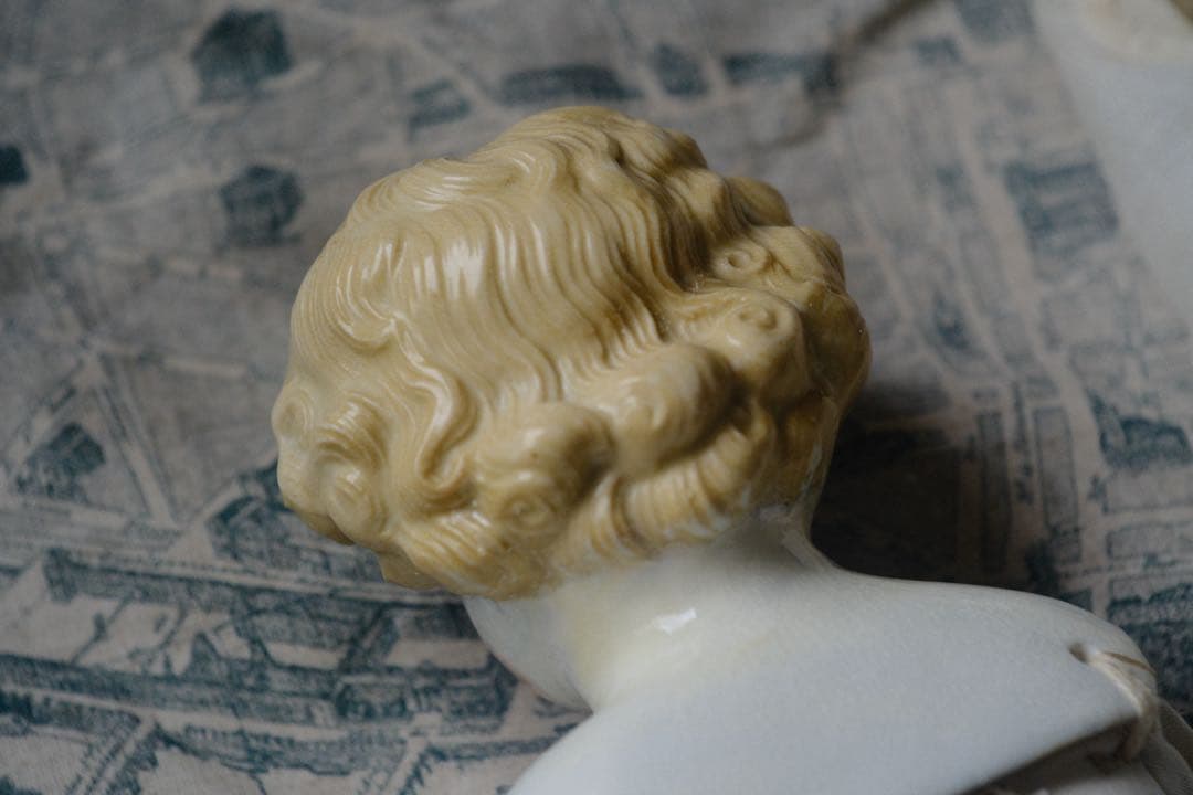 レア アンティーク チャイナヘッドドール ビスクドール ミニチュア 蚤の市