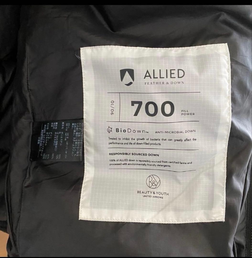 ビューティー＆ユース　ユナイテッドアローズ　 小松マテーレ　ダウン　グレー　美品