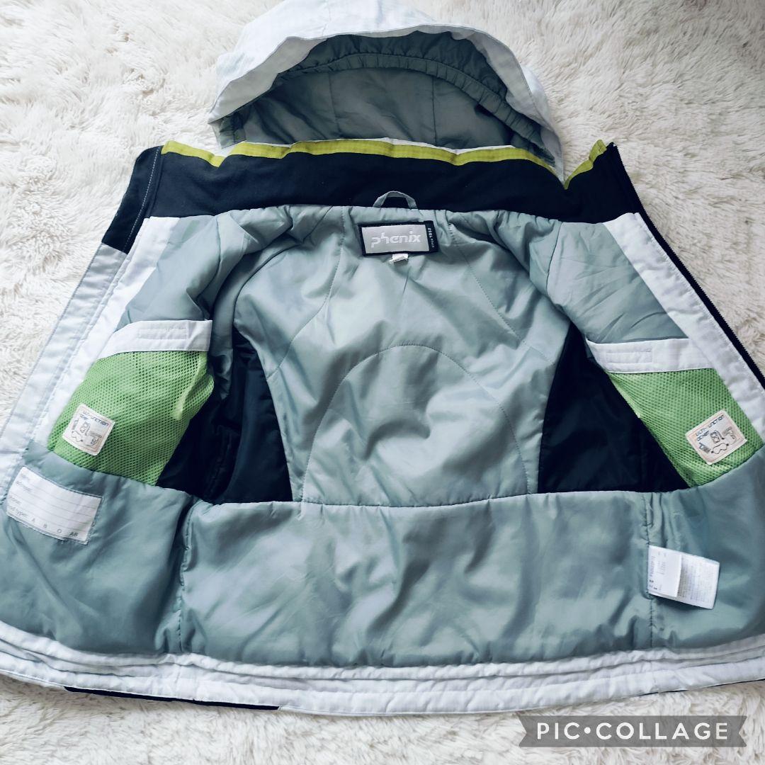 Phenix スキーウェア 男の子 120上下 ノルウェーモデル ワッペン 白緑