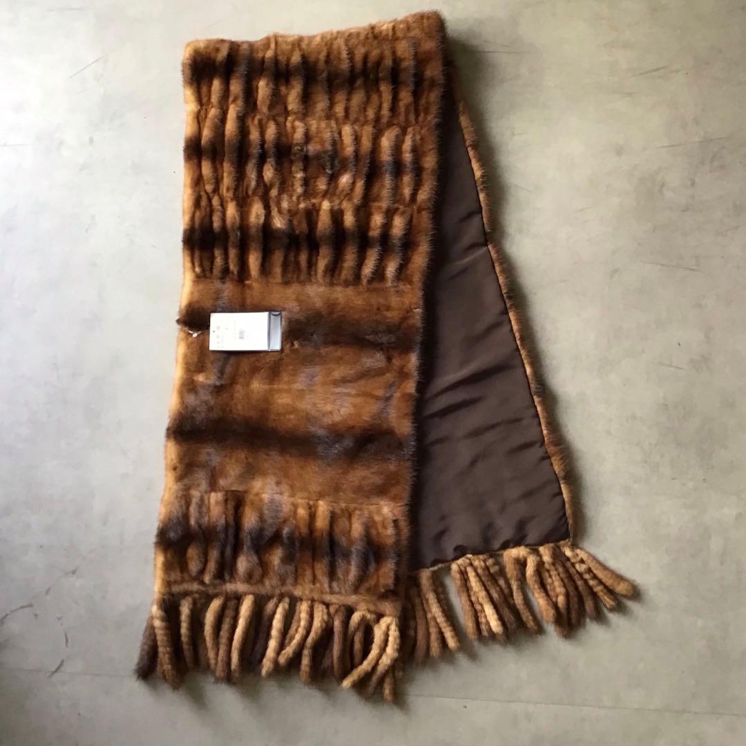【新品】VINTAGE 高級 ミンクストール　リアルファー　ブラウン　希少