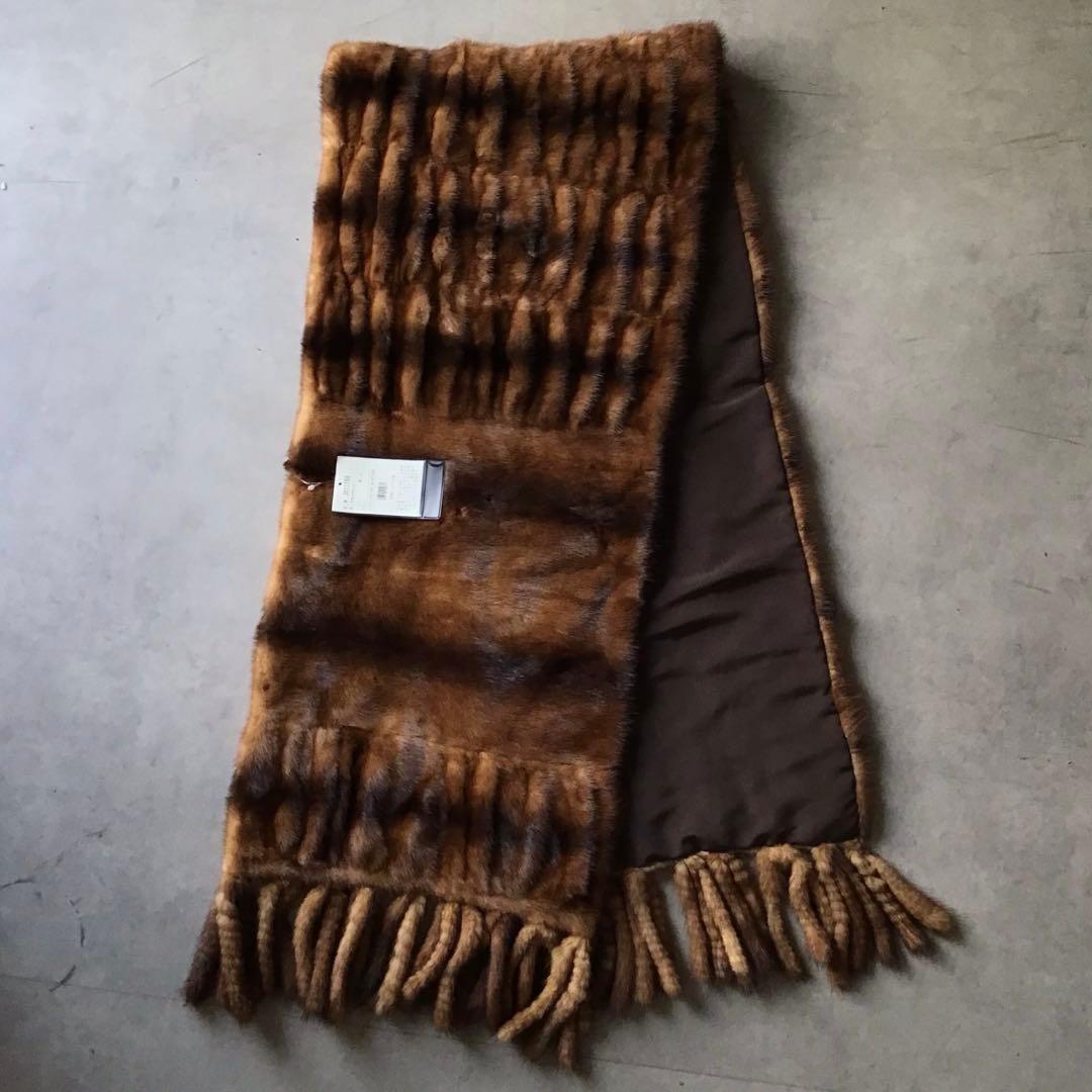 【新品】VINTAGE 高級 ミンクストール　リアルファー　ブラウン　希少