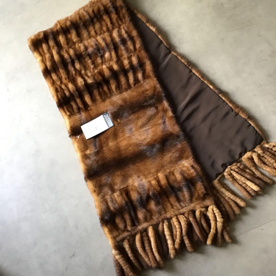 【新品】VINTAGE 高級 ミンクストール　リアルファー　ブラウン　希少