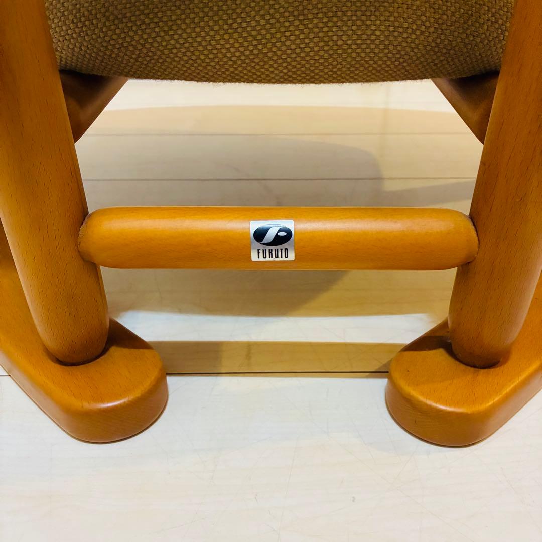 【状態良好】福竹産業 無限工房 かに座椅子 天然木 低座椅子 介護椅子