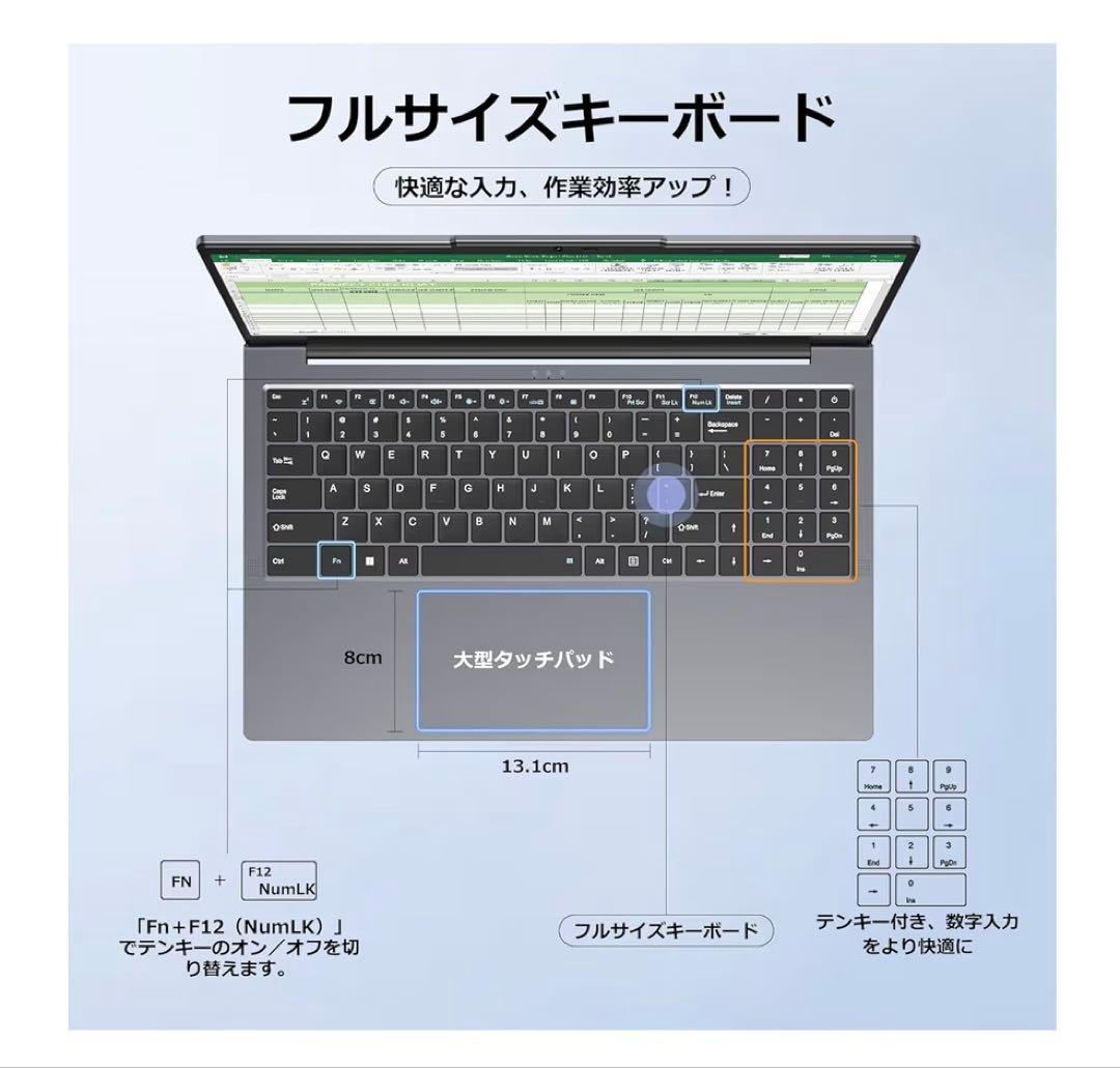 ノートパソコン Office 2024 15.6型 Core m3-8100Y