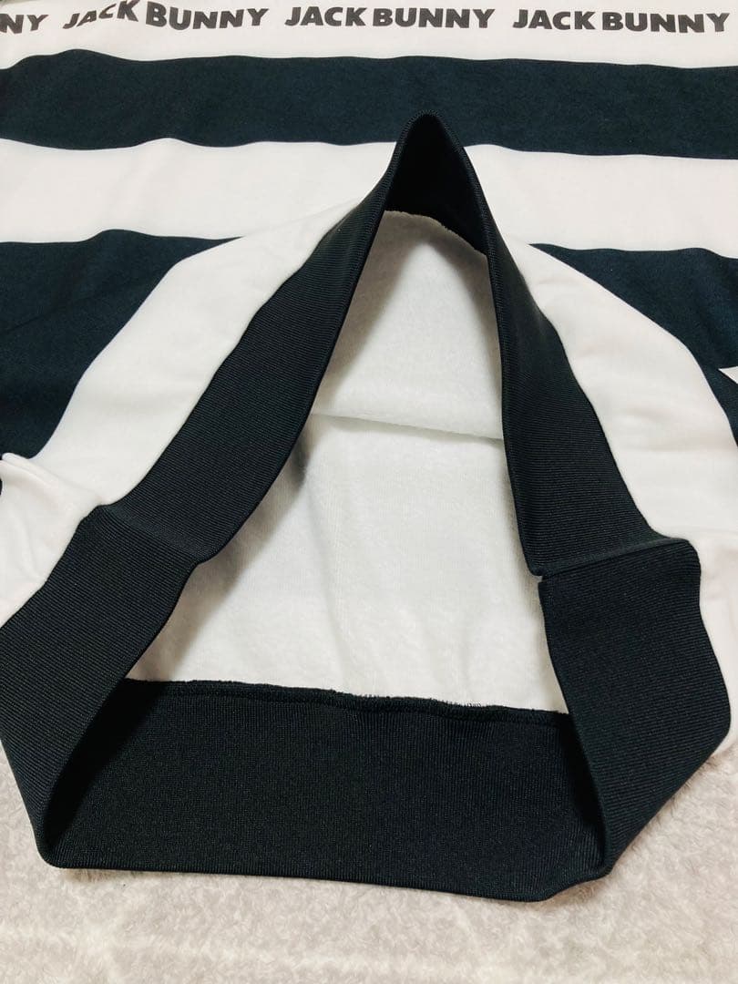 新品 パーリーゲイツ ジャックバニー 裏毛起毛 プルオーバー(4)サイズM/白黒