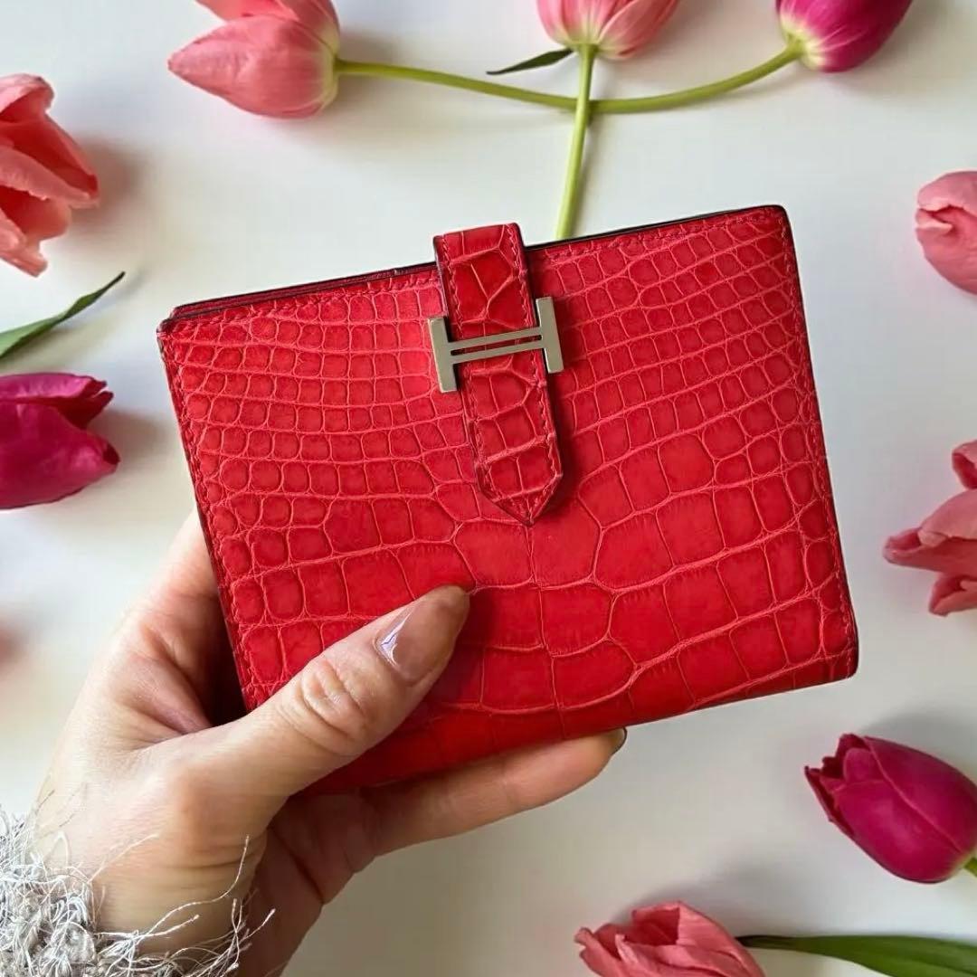 グッチ GUCCI ラブリーハート GGシマレザー ピンク 長財布 0111-③