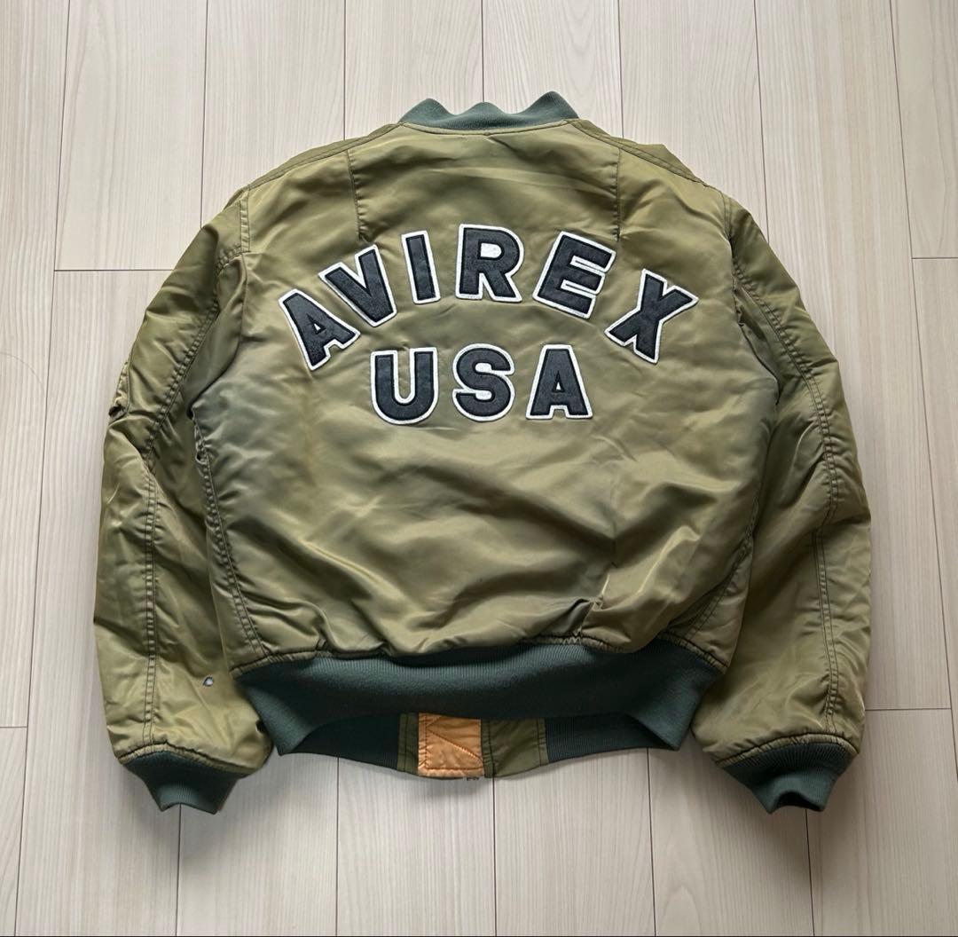 AVIREX 90s フライトジャケット MA-1 コマーシャルロゴ カーキ - メルカリ