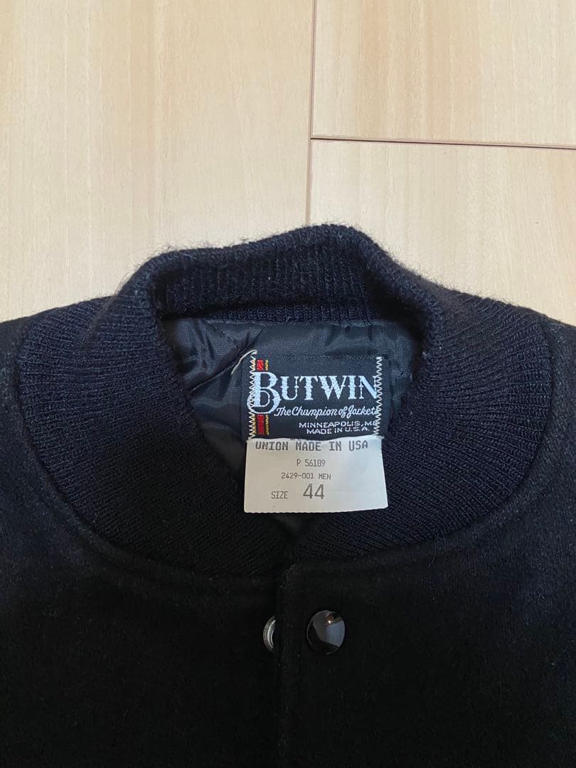 80s アメリカ製　Butwin スタジャン　オールブラック　サイズ44