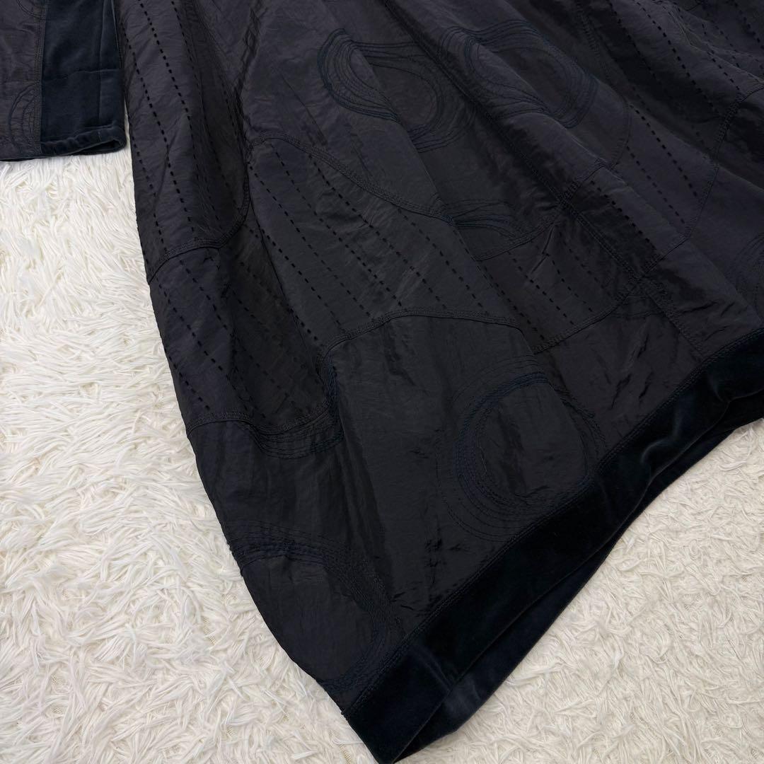 EIKO KONDO エイココンドウ ロングコート XL 総柄 うず巻き 異素材