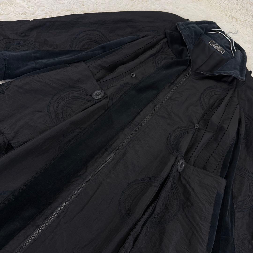 EIKO KONDO エイココンドウ ロングコート XL 総柄 うず巻き 異素材