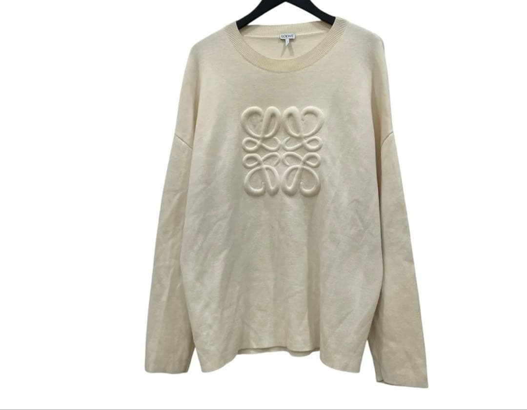 平野紫耀着用　LOEWE ロエベ エンボス アナグラムニット 白 XS