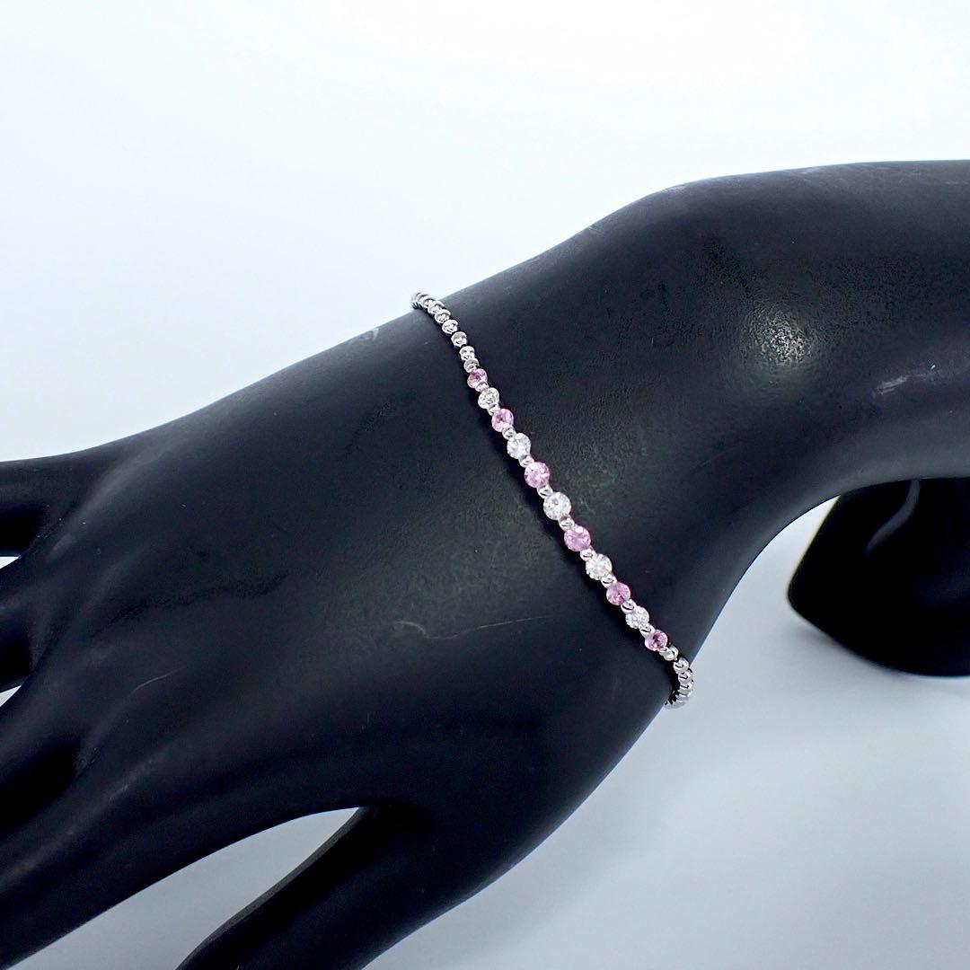 ピンクサファイア×ダイヤモンド　計1.05ct プラチナ　ブレスレット