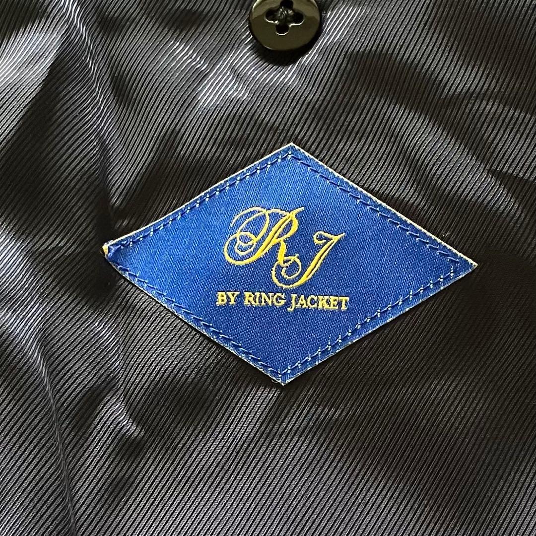 美品 リングヂャケット ウール メルトン ステンカラーコート ネイビー 46