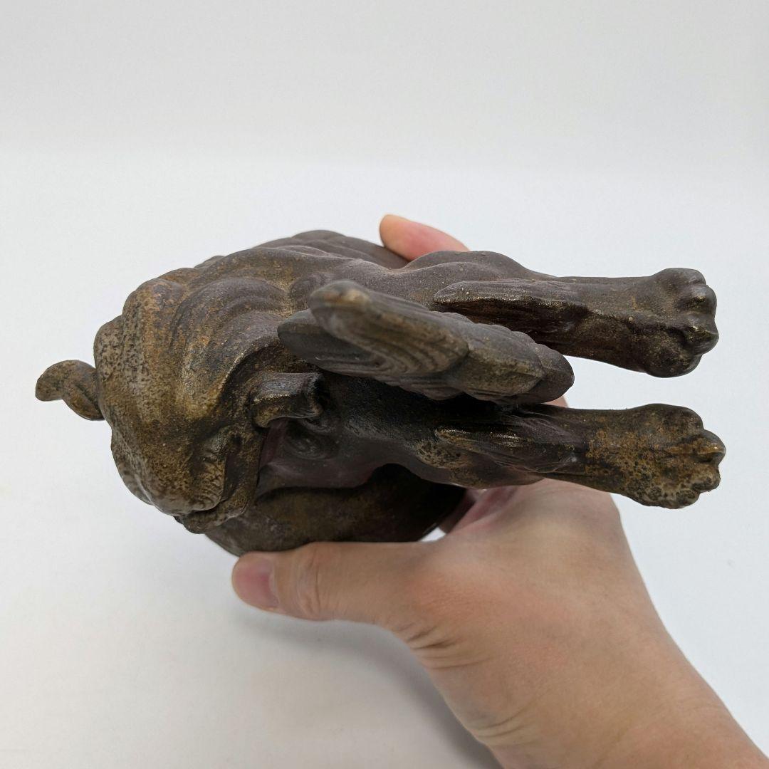 陶正園 備前焼 獅子置物 跳獅子 玉乗り獅子 縁起物 インテリア 魔除け
