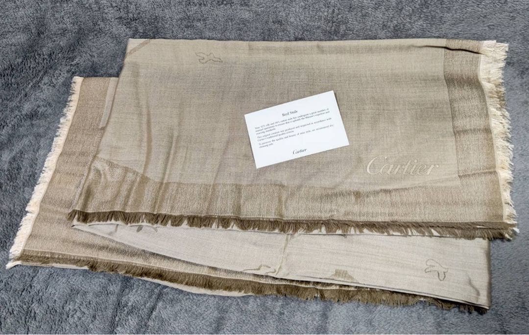 Cartier カルティエ　大判ストール　ショール　マフラー　新品　シルク