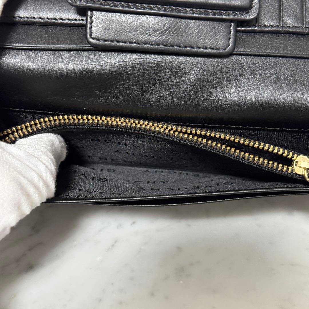 美品 綺麗 GIVENCHY ジバンシー 長財布 ブラック 黒 ロゴ レザー