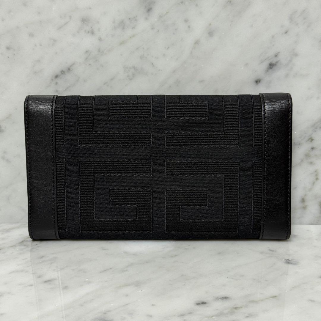 美品 綺麗 GIVENCHY ジバンシー 長財布 ブラック 黒 ロゴ レザー