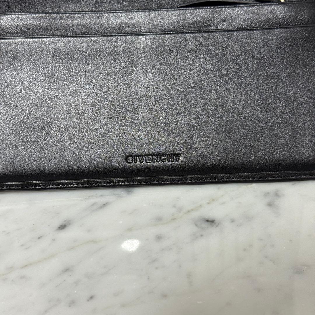 美品 綺麗 GIVENCHY ジバンシー 長財布 ブラック 黒 ロゴ レザー