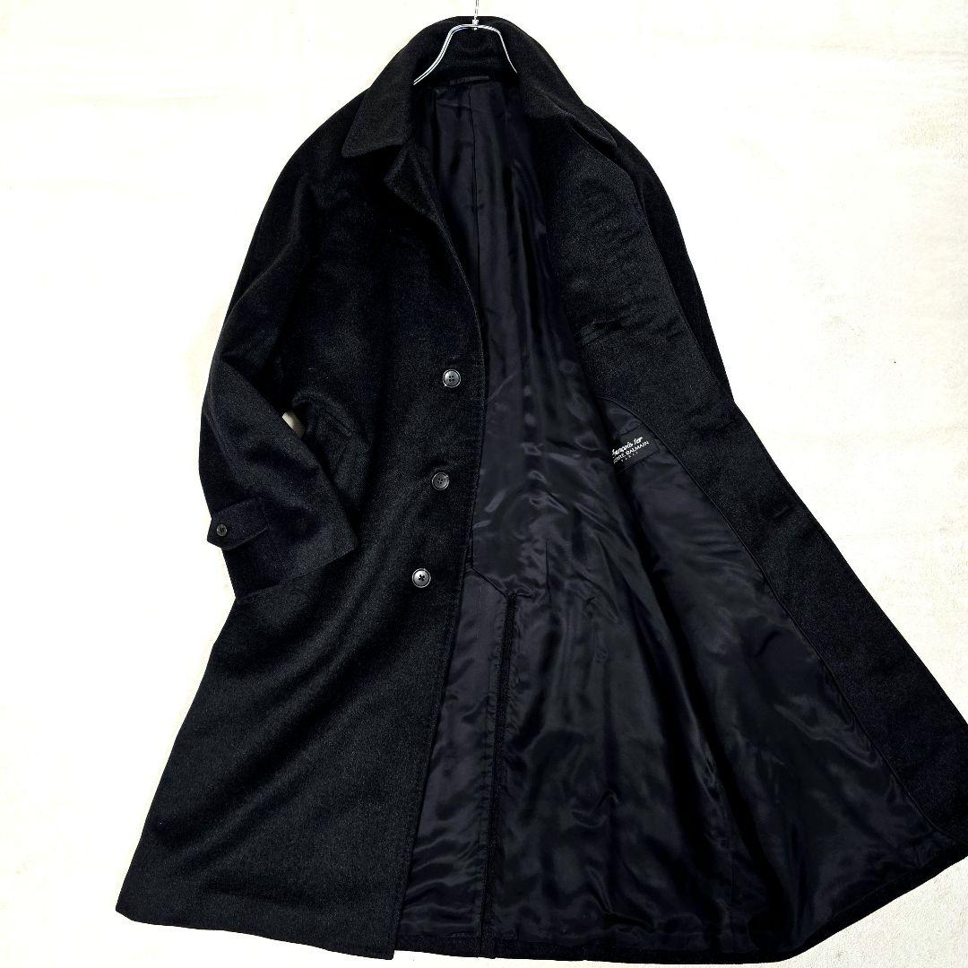 ピエールバルマン カシミヤ100% チェスターコート ロングコート ダークグレー