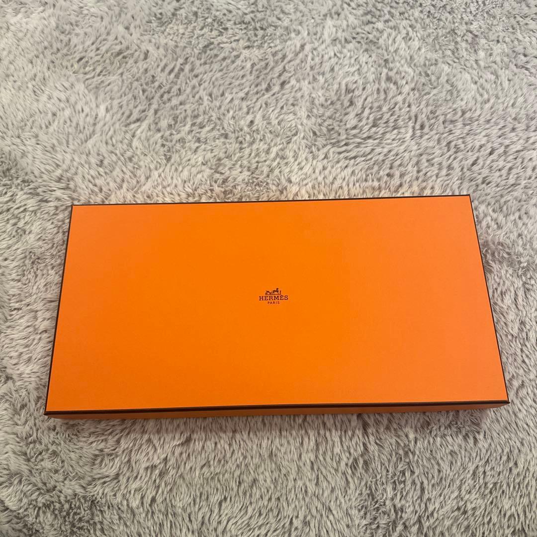 HERMES エルメス　カシミアマフラー　黒/グレー