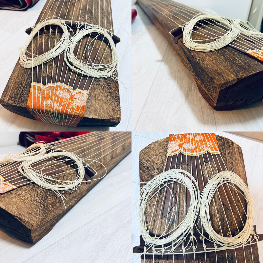 箏　13弦　すだれ彫り　和楽器　並甲 全長約181cm 収納バッグ　おまけ付き