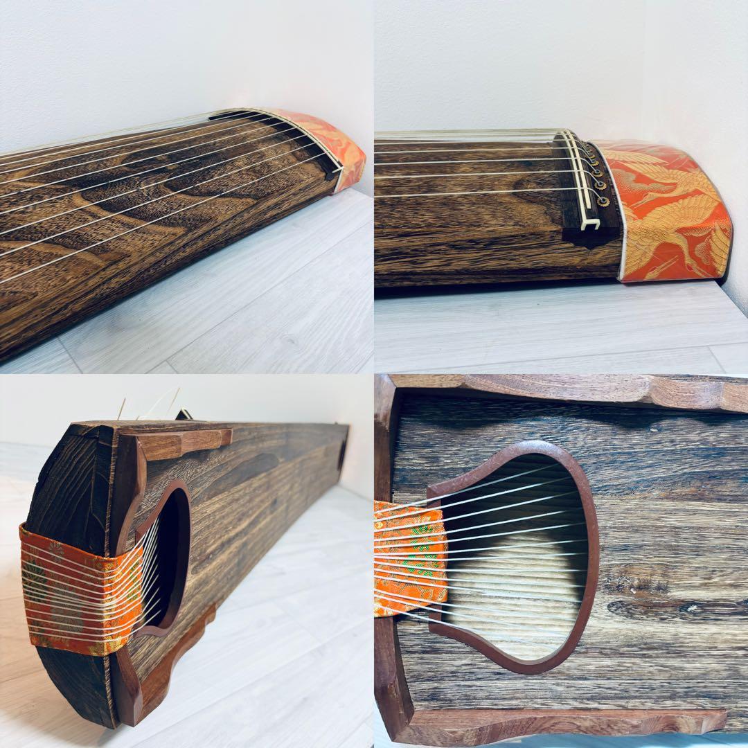 箏　13弦　すだれ彫り　和楽器　並甲 全長約181cm 収納バッグ　おまけ付き