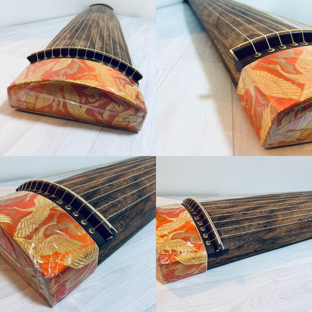 箏　13弦　すだれ彫り　和楽器　並甲 全長約181cm 収納バッグ　おまけ付き