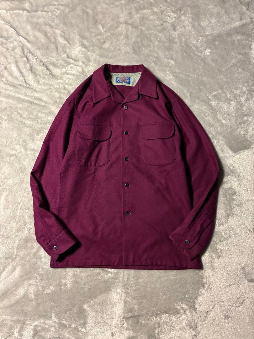 70s PENDLETON ペンドルトン ウール 開襟シャツ 紫 レア シャツ - メルカリ