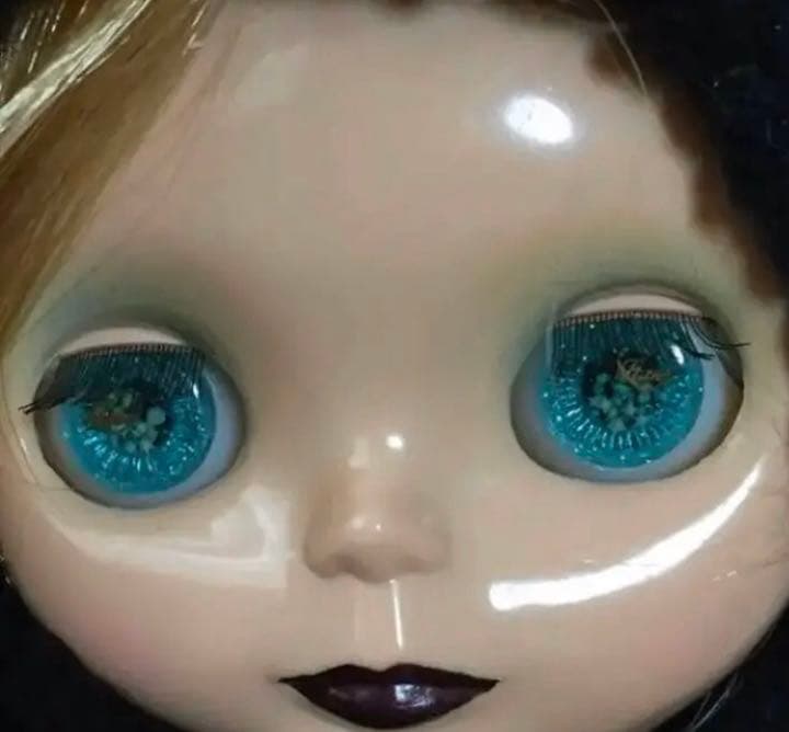 ☆ブライス用アイチップ☆青い珊瑚礁☆Love☆脚つき☆B23☆