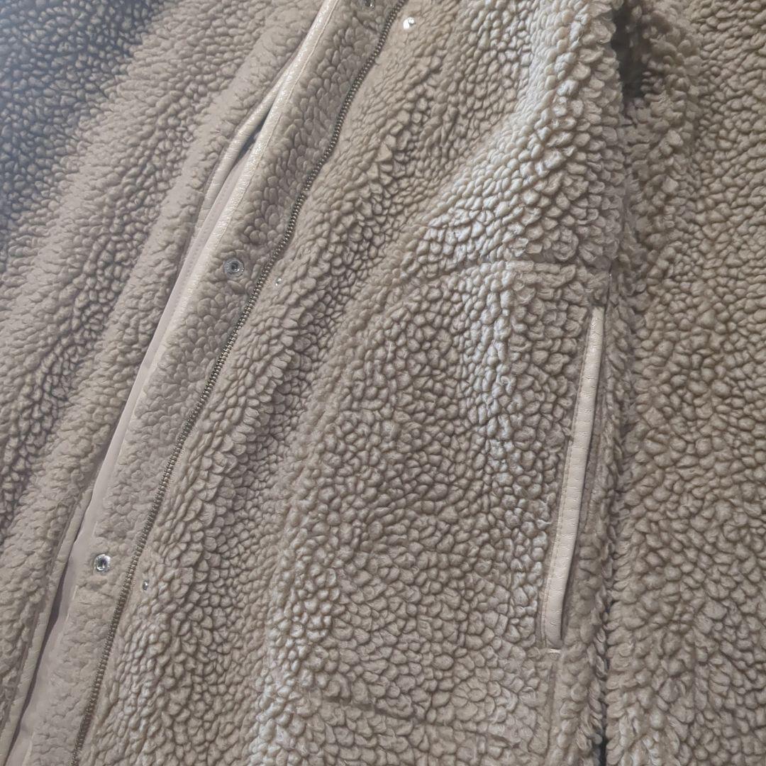 LANVIN en Bleu キルティング リバーシブル ロング コート ボア